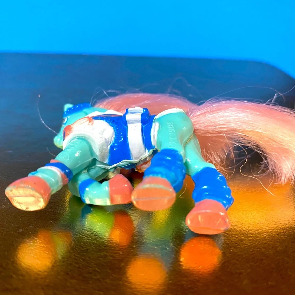 LITTLE BEAUTIES VTG 1991 WORKOUT GIRL MINIATURE PONY PARTY FAVOR TOYS R US 2”